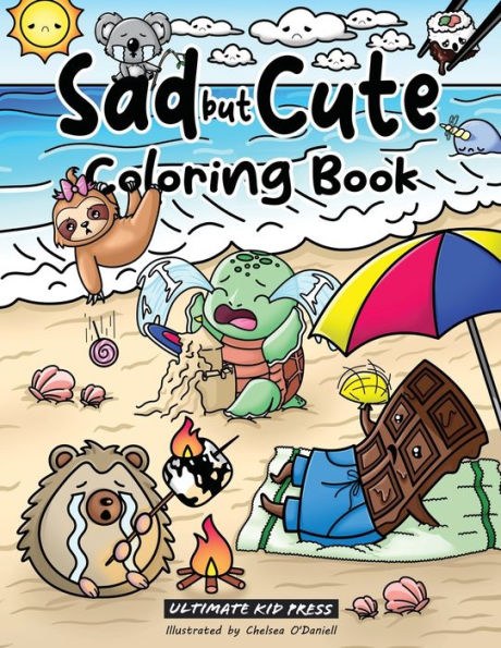 Libro para colorear triste pero lindo: colorea todo el día con 40 páginas para colorear kawaii tristes