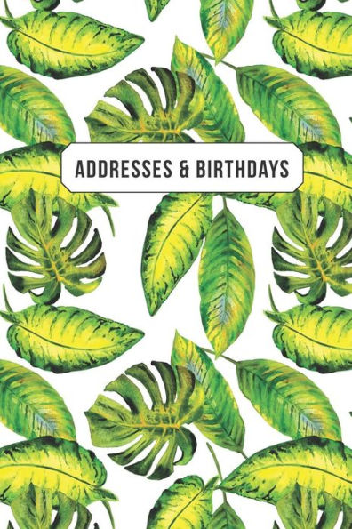 Addresses & Birthdays: Watercolor Tropical Leaves