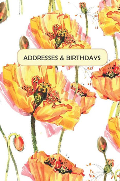 Addresses & Birthdays: Watercolor Yellow Poppies