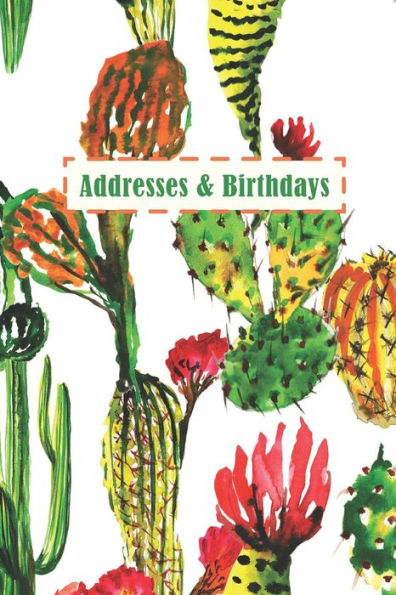 Addresses & Birthdays: Watercolor Blooming Cactus