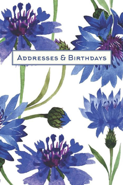 Addresses & Birthdays: Watercolor Blue Carnations