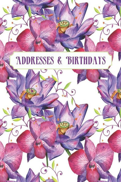 Addresses & Birthdays: Watercolor Purple Orchids