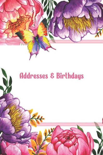 Direcciones y cumpleaños: peonías y mariposas en acuarela