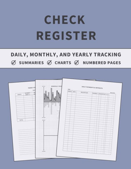 Check Register: Accounting Ledger Book For Daily, Monthly, And Yearly Bookkeeping Of Payments, Deposits, And Finances For Small Businesses And Personal Checkbooks (Lavender) - 9781803932194