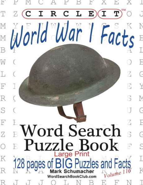 Circulelo, Datos de la Primera Guerra Mundial, letra grande, búsqueda de palabras, libro de rompecabezas