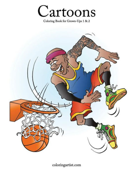 Cartoons Coloring Book for Grown-Ups 1 & 2