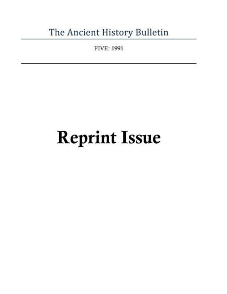 Boletín de historia antigua, volumen cinco: edición de reimpresión