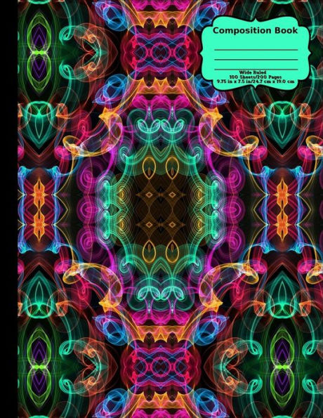 Abstract Curly Cues Composition Notebook, Wide Ruled, 100 sheets/200 pages, 8.5"