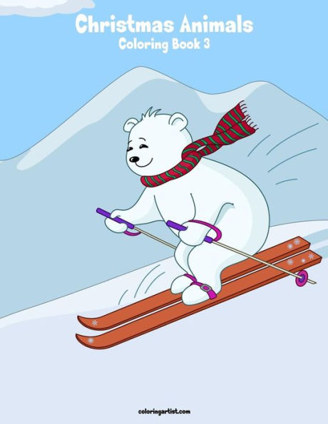 Christmas Animals Coloring Book 3