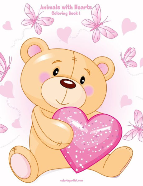 Animals with Hearts Coloring Book 1