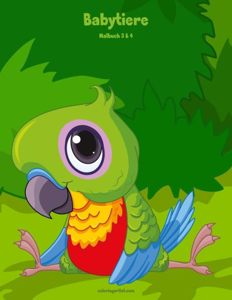 Babytiere-Malbuch 3 & 4 (German Edition)