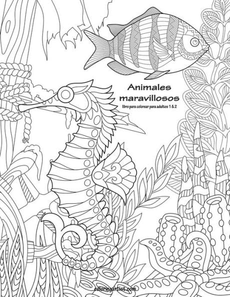 Animales maravillosos libro para colorear para adultos 1 & 2 (Spanish Edition)