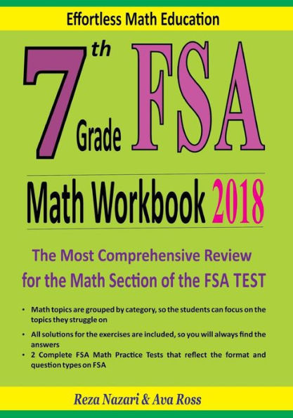 Cuaderno de ejercicios de matemáticas FSA de séptimo grado 2018: la revisión más completa de la sección de matemáticas de la PRUEBA FSA