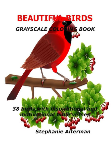 Hermosos pájaros: libro para colorear en escala de grises: 38 pájaros con versículos bíblicos inspiradores y motivadores