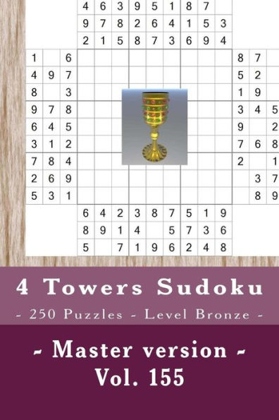 Sudoku de las 4 Torres - 250 rompecabezas - Nivel Bronce - Versión maestra - Vol. 155: PARADA EN PIEZAS 9 x 9. Disfruta de este Sudoku.