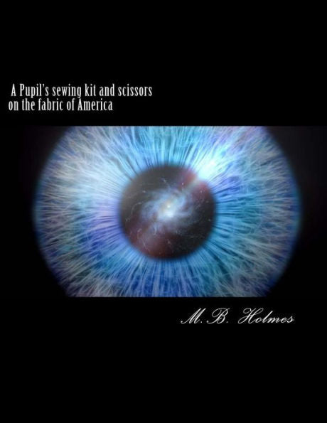 A Pupils sewing kit and scissors on the fabric of America