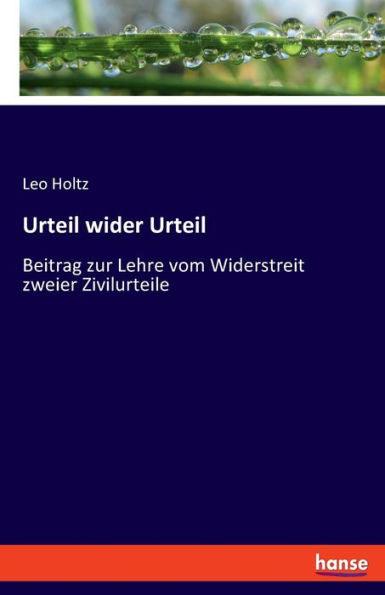 Urteil Wider Urteil: Beitrag Zur Lehre Vom Widerstreit Zweier Zivilurteile (German Edition)
