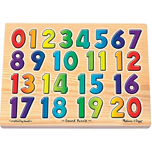 Melissa & Doug Nubers Sound Puzzle - Wooden Puzzle With Sound Effects (21 pcs)