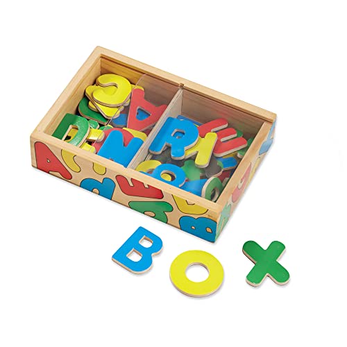 Melissa & Doug 52 Wooden Alphabet Magnets in a Box - Uppercase and Lowercase Letters