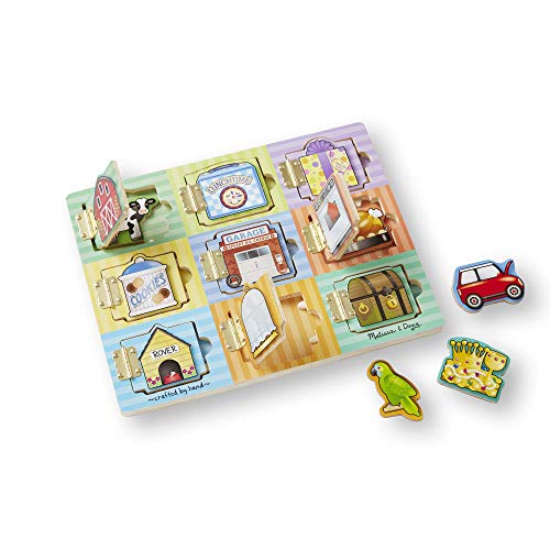 Melissa & Doug Hide and Seek Wooden Activity Board With Wooden Magnets