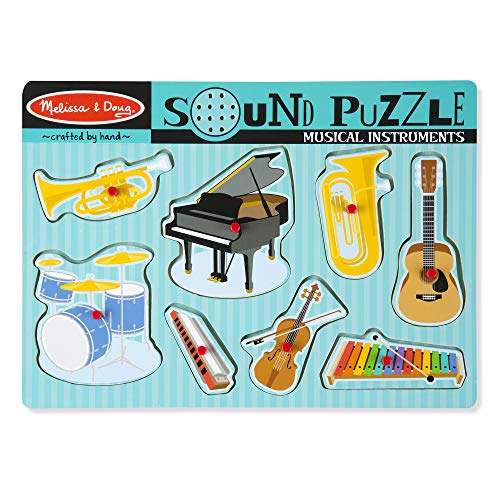 Melissa & Doug Musical Instruments Sound Puzzle - Wooden Peg Puzzle (8 pcs)