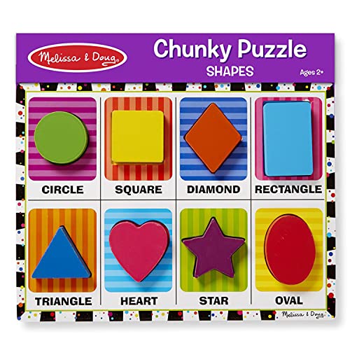 Melissa & Doug Shapes Wooden Chunky Puzzle (8 pcs)