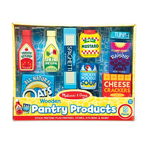 Melissa & Doug Wooden Pantry Products Play Food Set (9 pcs)