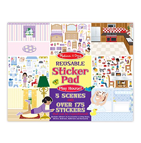 Melissa & Doug Reusable Sticker Pad Set: Play House - 175+ Reusable Stickers