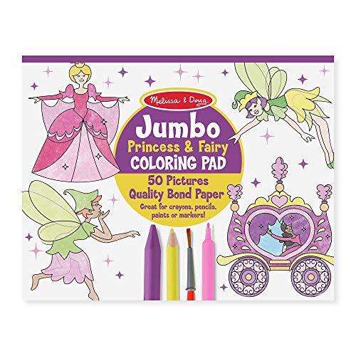 Melissa & Doug Jumbo 50-Page Kids' Coloring Pad Activity Book - Princess and Fairy