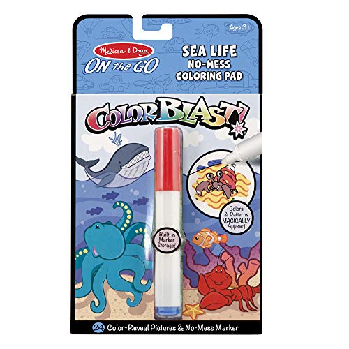Melissa & Doug On the Go ColorBlast! Activity Book: Sea Life - 24 Pictures and No-Mess Pen