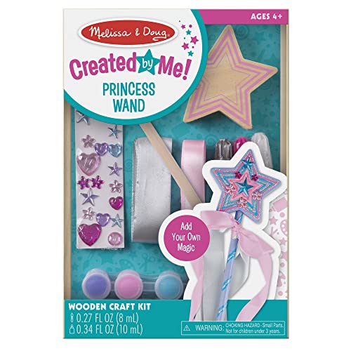 Melissa & Doug Decorate-Your-Own Wooden Princess Wand Craft Kit , Pink