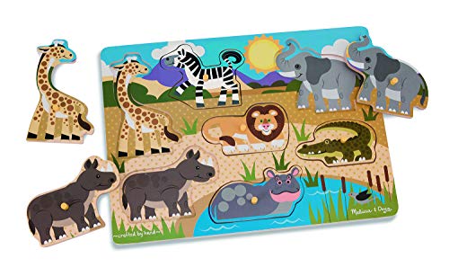Melissa & Doug Safari Wooden Peg Puzzle (7 pcs)