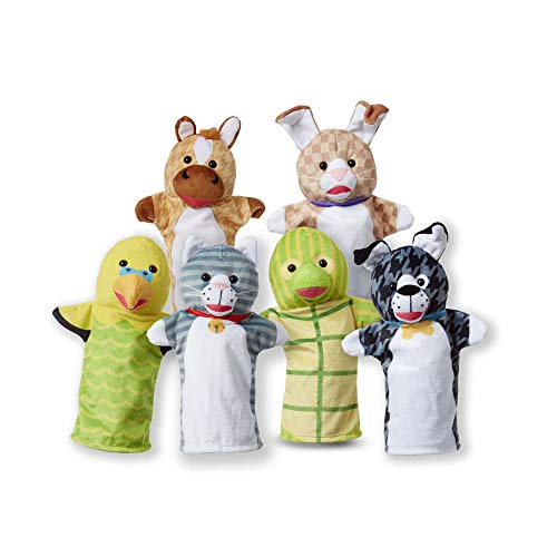 Melissa & Doug Pet Buddies Hand Puppets, Set of 6 (Cat, Dog, Horse, Parrot, Turtle, Rabbit)