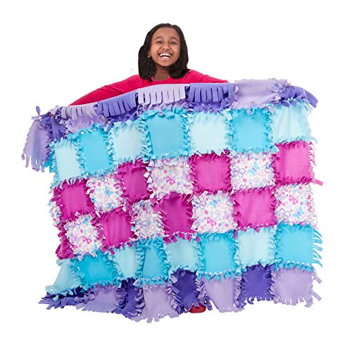 Melissa & Doug Created by Me! Butterfly Fleece Quilt No-Sew Craft Kit (48 Squares, 4 feet x 5 feet)