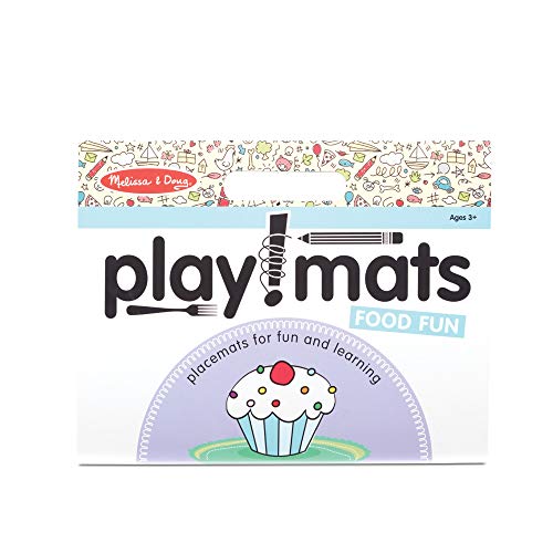 Melissa & Doug Playmats Food Fun Take-Along Paper Coloring and Learning Activity Pads (24 Pages)