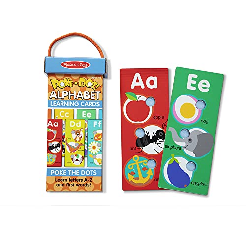 Melissa & Doug Poke-A-Dot Jumbo Alphabet Learning Cards - 13 Double-Sided Letter and Furst Words Cards with Buttons to Pop