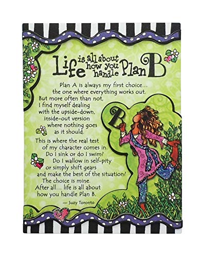 Blue Mountain Arts Miniature Easel Print with Magnet "Life Is All About How You Handle Plan B" 4.9 x 3.6 in., Encouraging Gift Fur Someone Going Through a Hard Time, by Suzy Toronto