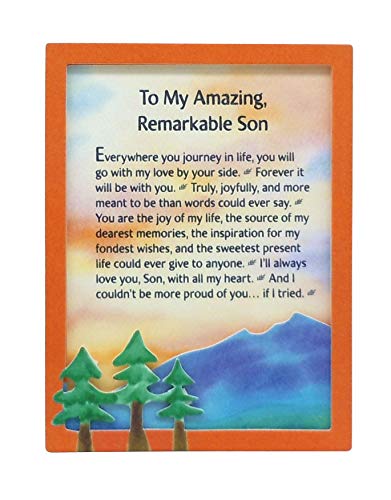 Blue Mountain Arts Miniature Easel Print with Magnet "To My Amazing, Remarkable Son" 4.9 x 3.6 in., Perfect Graduation, Birthday, Christmas, New Father, or "I Love You" Gift from a Mom or Dad