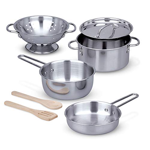 Melissa & Doug Stainless Steel Pots & Pans Play Set