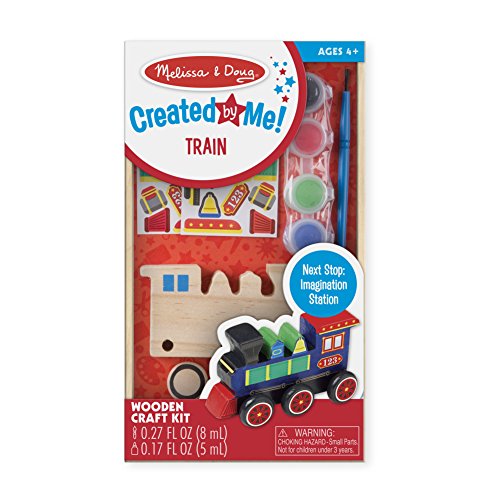 Melissa & Doug Decorate-Your-Own Wooden Train Craft Kit, Standard Packaging