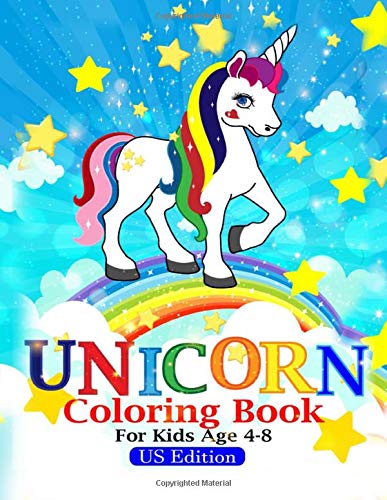 unicorn coloring book for kids ages 4-8: unicorn coloring book for kids ages 4-8 us edition