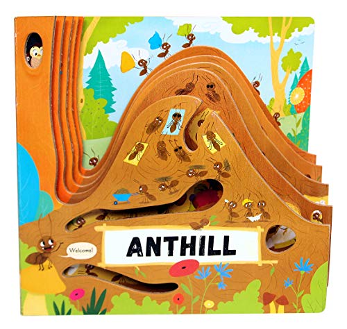 Anthill (Happy Fox Books) One-of-a-Kind Board Book Teaches Kids Ages 2 to 5 about Ants, Exploring More Deeply into an Anthill with Every Turn of the Page; Educational Facts, Vocabulary Words, and More