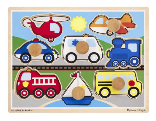 Melia & Doug Vehicles Jumbo Knob Wooden Puzzle (8 pcs)