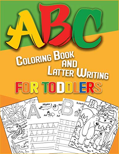 ABC Coloring Book and Latter Writing for toddlers: High-quality black&white Animal Alphabet coloring book for kids, Big and simple illustrations