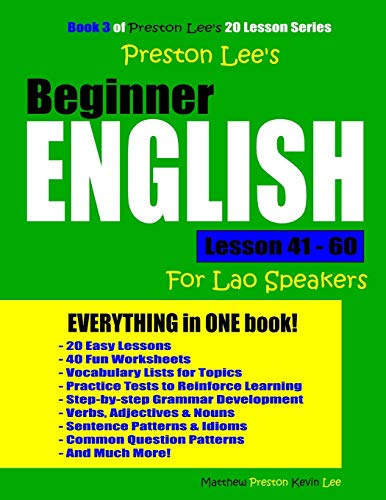 Preston Lee's Beginner English Lesson 41 - 60 For Lao Speakers