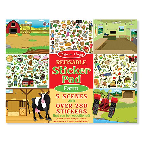 Melissa & Doug Reusable Sticker Pad: Farm - 280+ Stickers, 5 Scenes