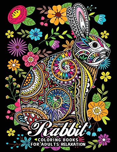 Rabbit Coloring Books for Adults Relaxation: Fun and Beautiful Animals and Flowers Coloring Pages for Stress Relieving  Design