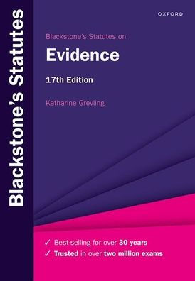 Blackstone'S Statutes On Evidence