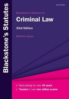 Blackstone'S Statutes On Criminal Law (Blackstone'S Statute Series)