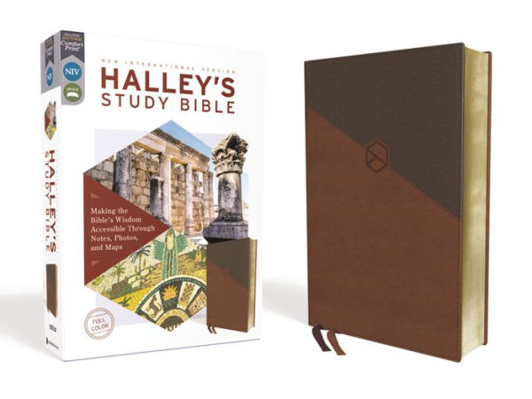 Niv, Halley'S Study Bible (A Trusted Guide Through Scripture), Leathersoft, Brown, Red Letter, Comfort Print: Making The Bible'S Wisdom Accessible Through Notes, Photos, And Maps